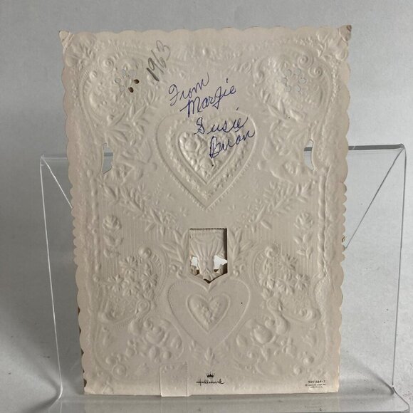 Vintage 3D Valentine Card "For A Dear Grandmother" Pop-Out Embossed Grandma 1963 - Picture 6 of 8